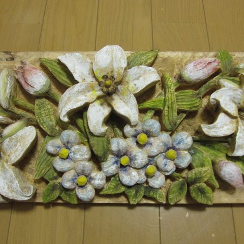 井堀さん作、花の額サムネイル